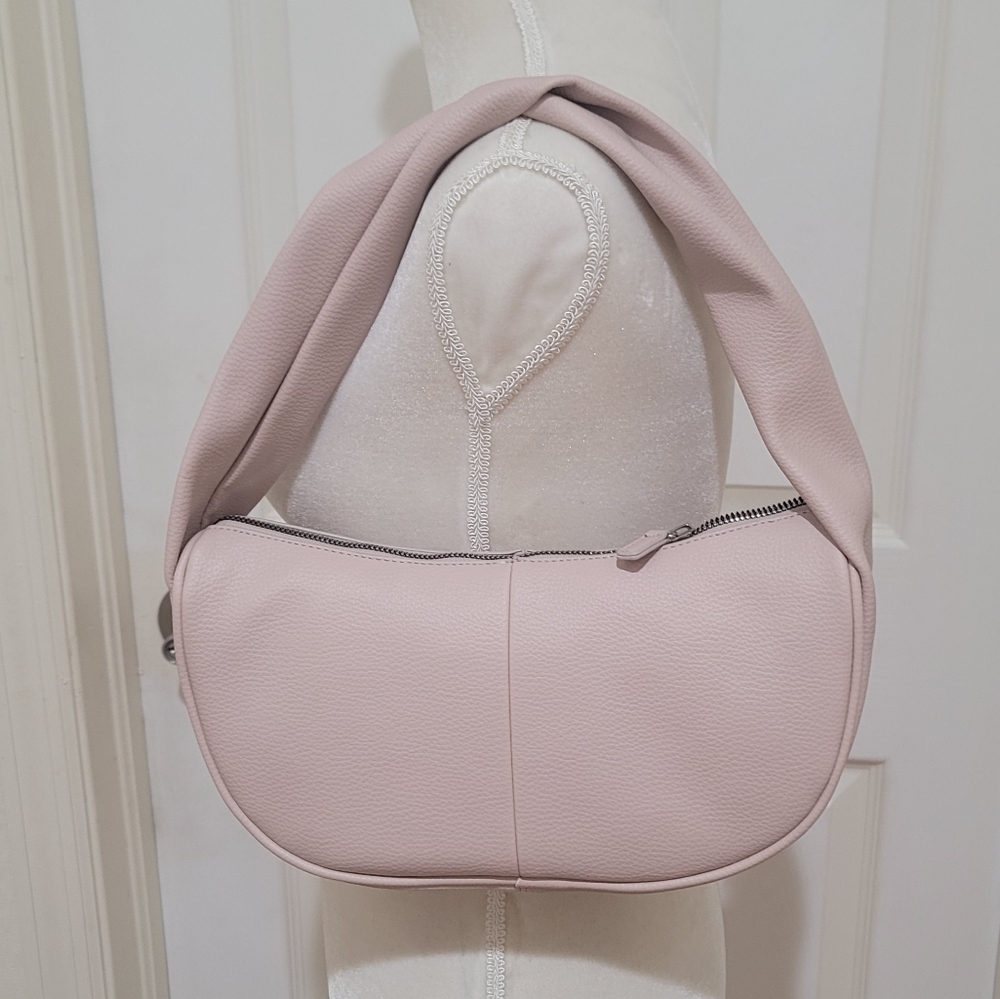 NWOT Campsite Soft Pink Twist Pebbled Vegan Leather Shoulder Bag